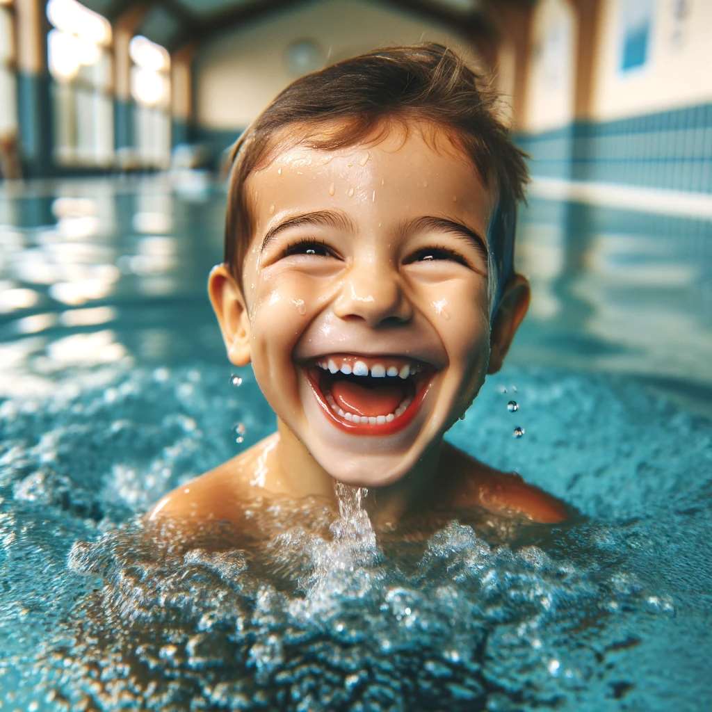 zwembad koksijde kind die lacht
